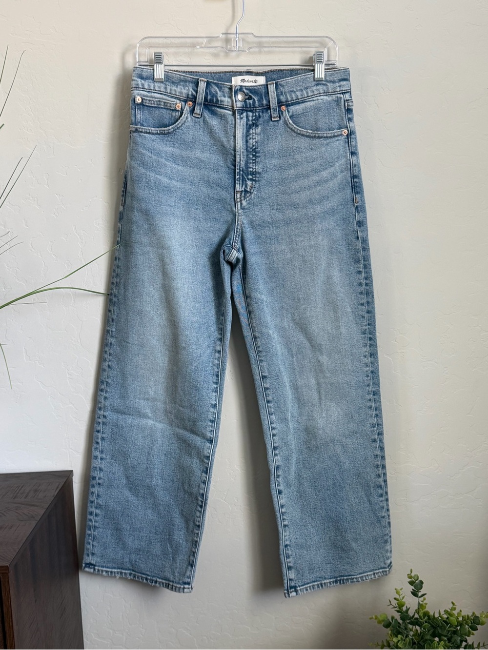 Madewell The Perfect Vintage Wide-Leg Crop Jeans Size 28 Light Wash Denim